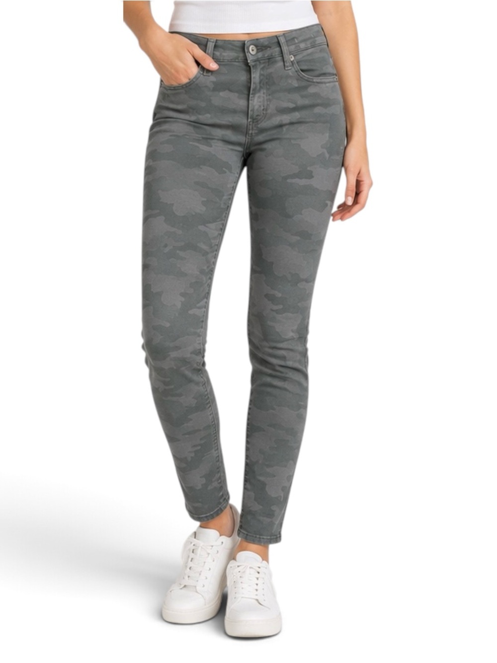 James Jeans Twiggy Skinny Jeans 28 Gray Camo Stretch Low Rise Made USA